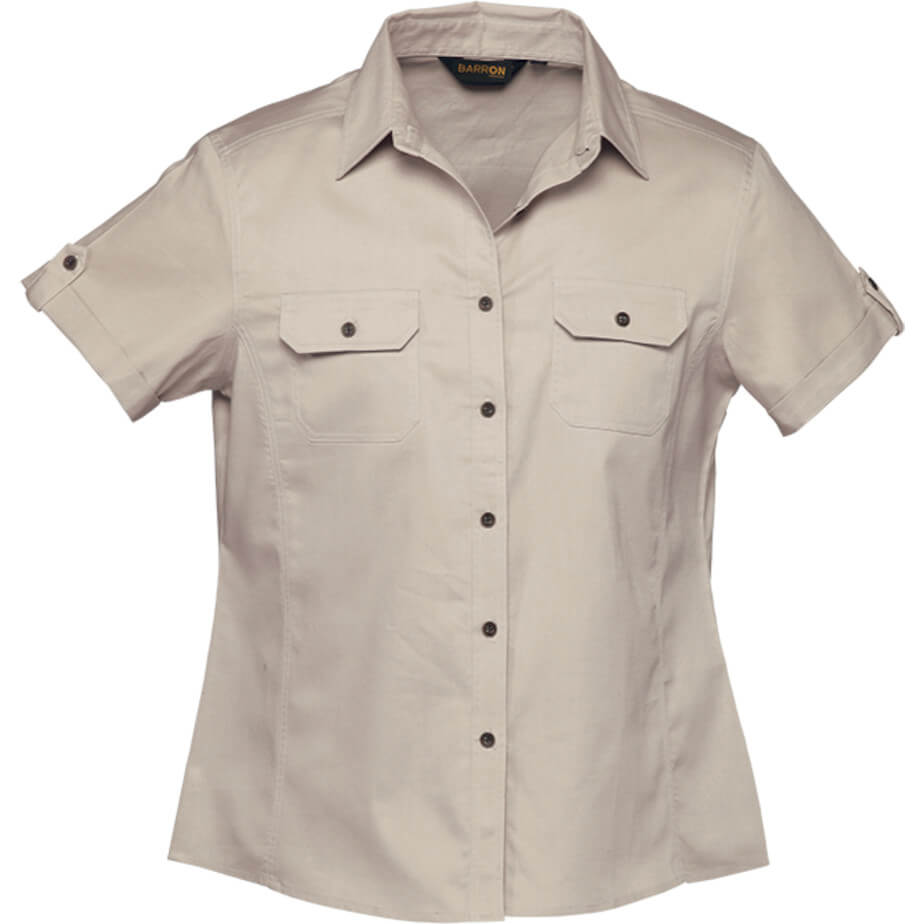 Plain Bush Shirt Ladies Stone